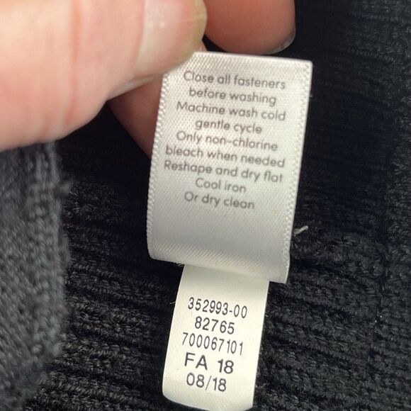 Athleta Black Thermolite Sentinel Merino Wool Cardigan XS Chunky Cabincore Lodge - Picture 14 of 15